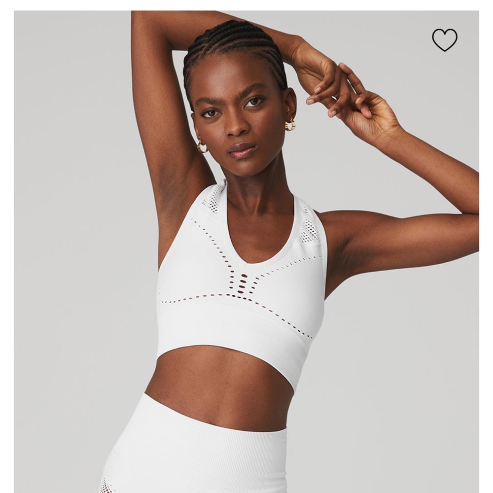 Alo Yoga Seamless Open Air Bra - White